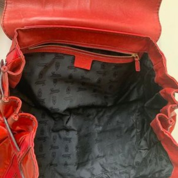 Gucci Red Coated Canvas and Leather Large Dialux Queen Bow Tote Bag - Picture 11 of 15